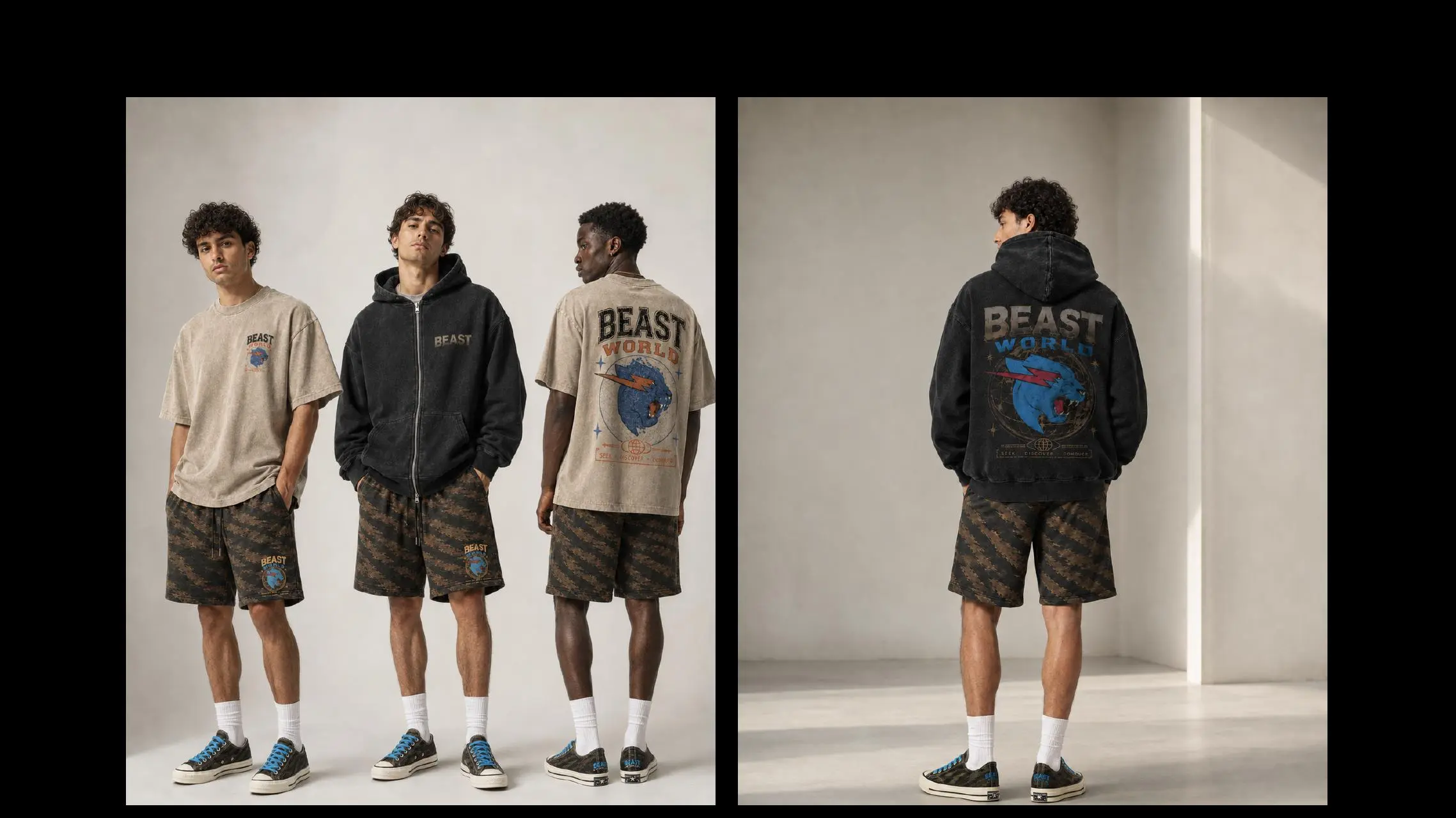 AI-assisted Beast World apparel collection design exercise by Ben Hoang